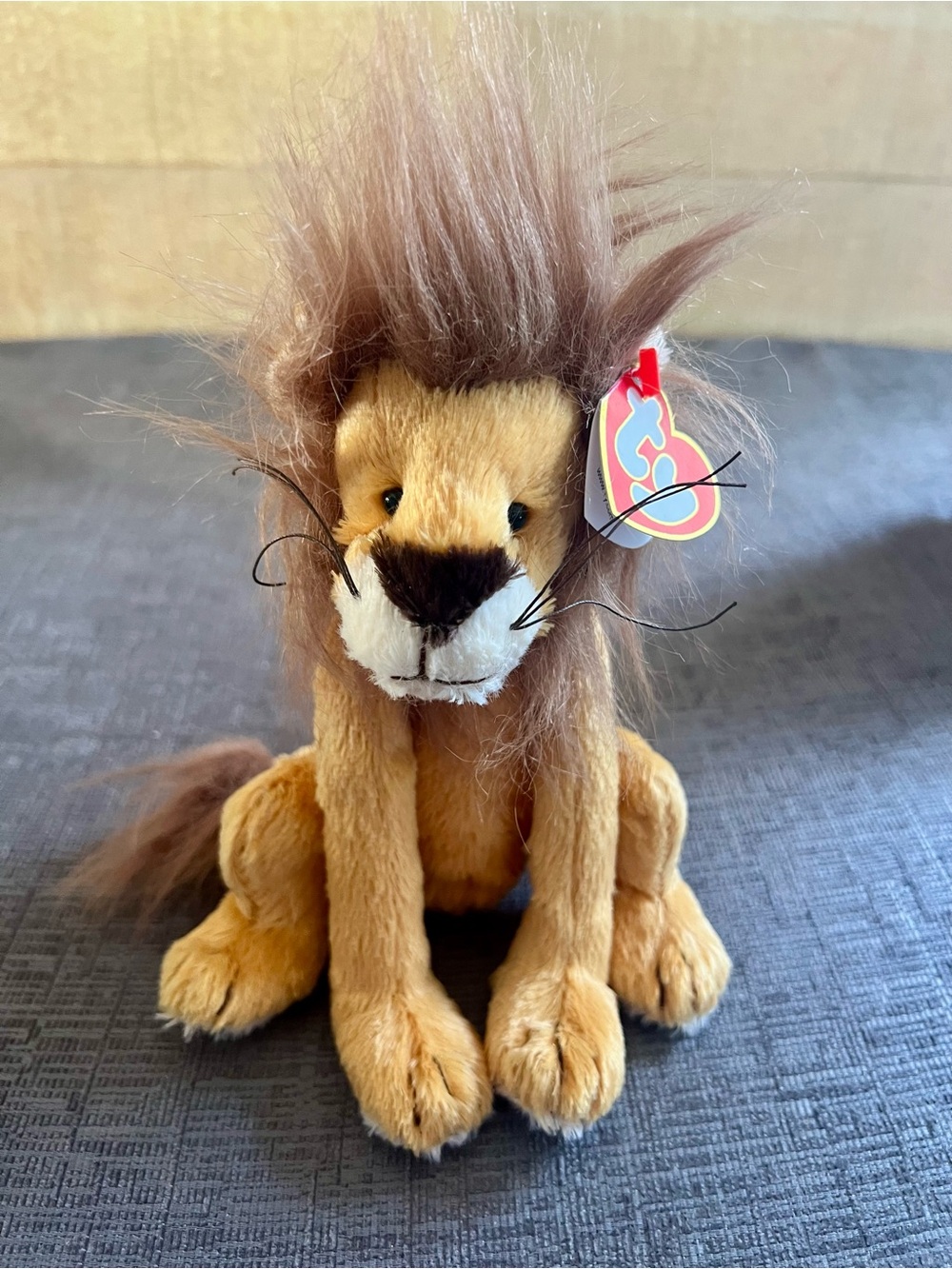 Ty Plush Lion with Fluffy Brown Mane - Tan & Brown